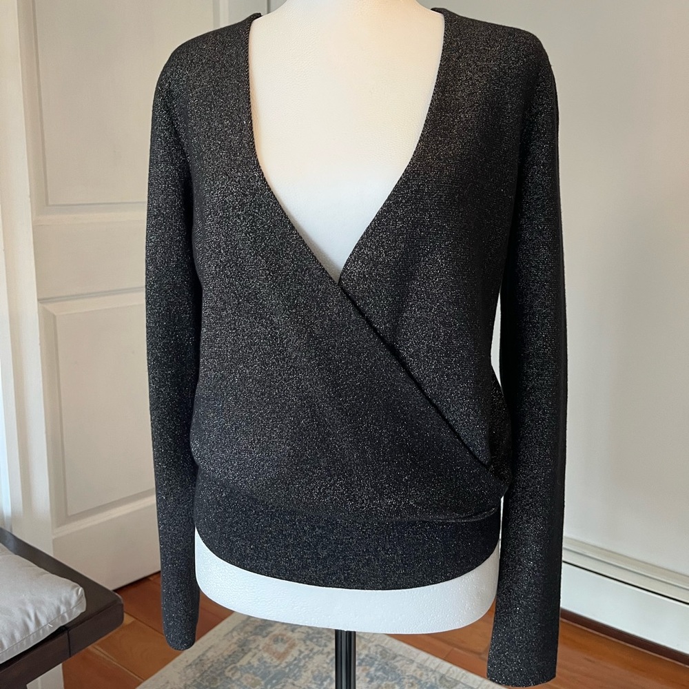 NWT SzS Sparkly Ann Taylor faux wrap top